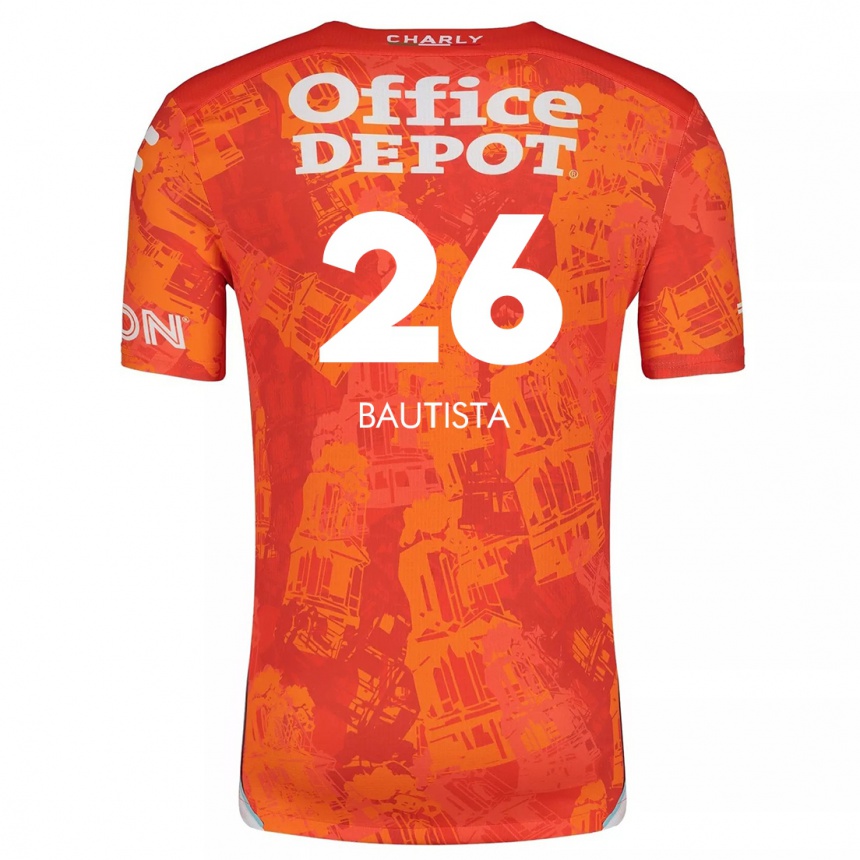 Kids Football Alán Bautista #26 Orange White Away Jersey 2024/25 T-Shirt Uk