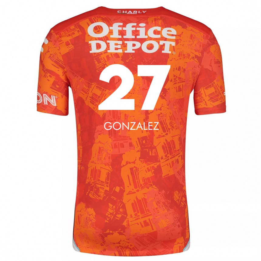 Kids Football Owen González #27 Orange White Away Jersey 2024/25 T-Shirt Uk