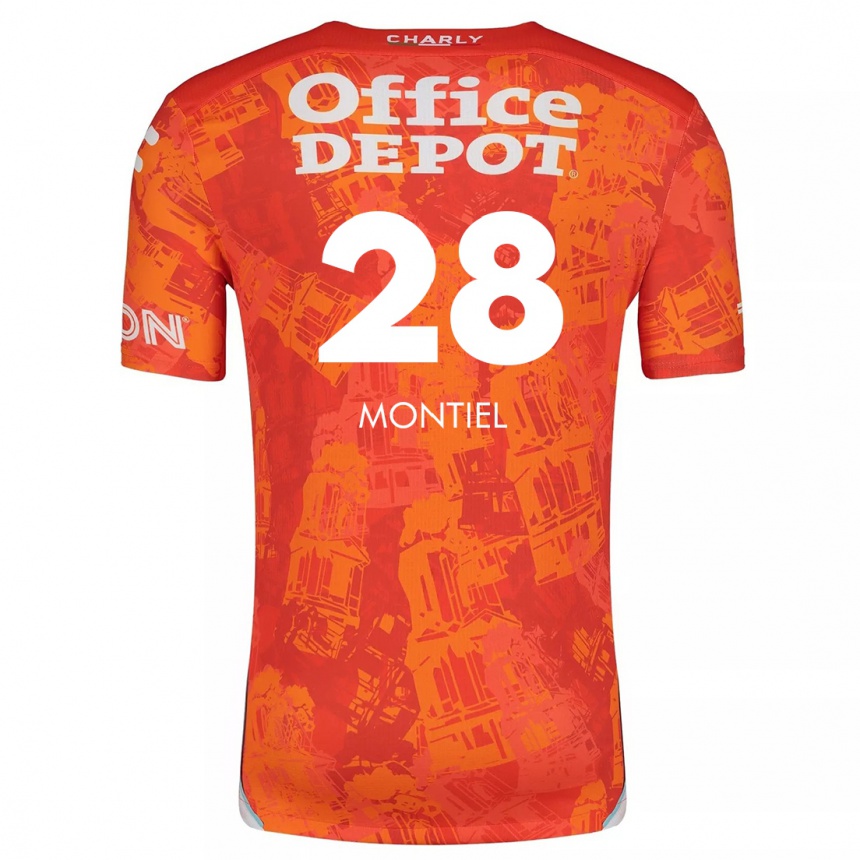 Kids Football Elías Montiel #28 Orange White Away Jersey 2024/25 T-Shirt Uk