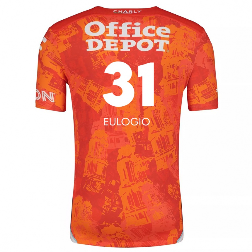 Kids Football José Eulogio #31 Orange White Away Jersey 2024/25 T-Shirt Uk