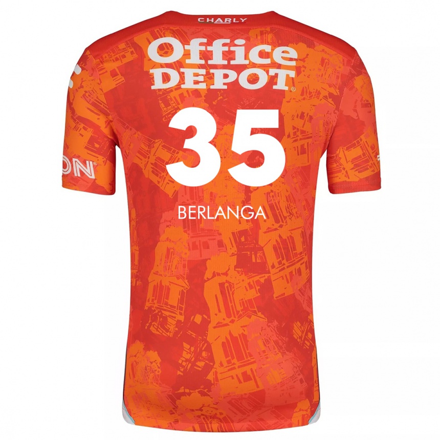 Kids Football Jorge Berlanga #35 Orange White Away Jersey 2024/25 T-Shirt Uk