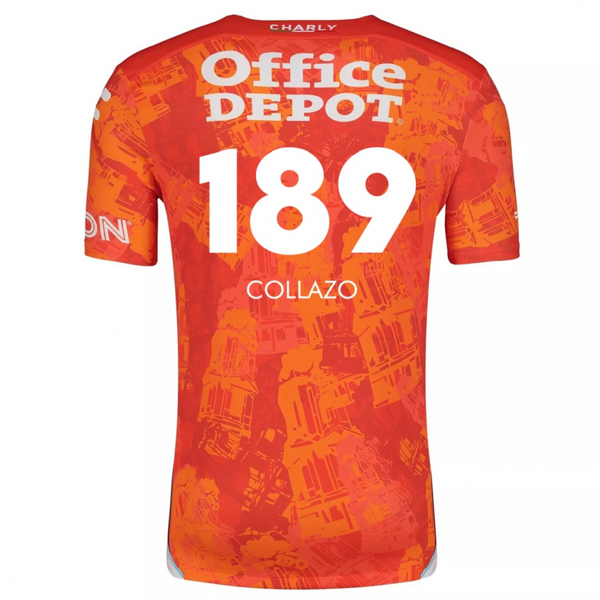 Kids Football David Collazo #189 Orange White Away Jersey 2024/25 T-Shirt Uk