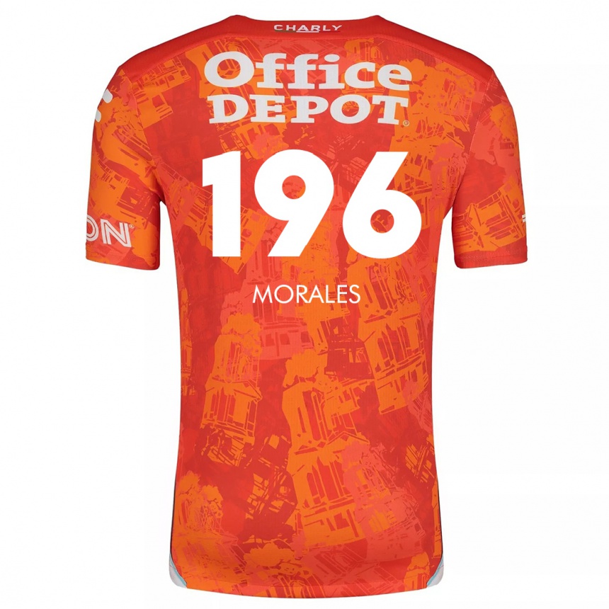 Kids Football Erik Morales #196 Orange White Away Jersey 2024/25 T-Shirt Uk