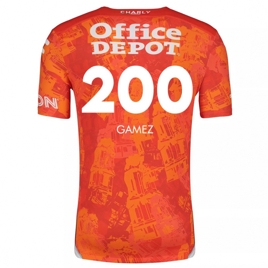 Kids Football Sergio Gámez #200 Orange White Away Jersey 2024/25 T-Shirt Uk