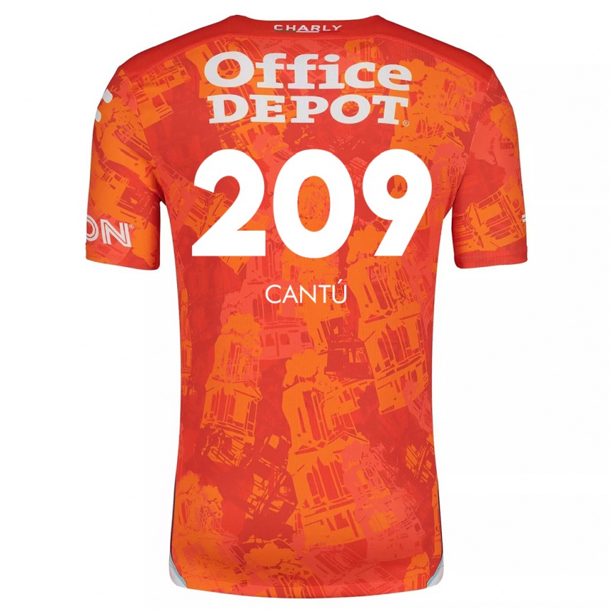 Kids Football Juan Cantú #209 Orange White Away Jersey 2024/25 T-Shirt Uk