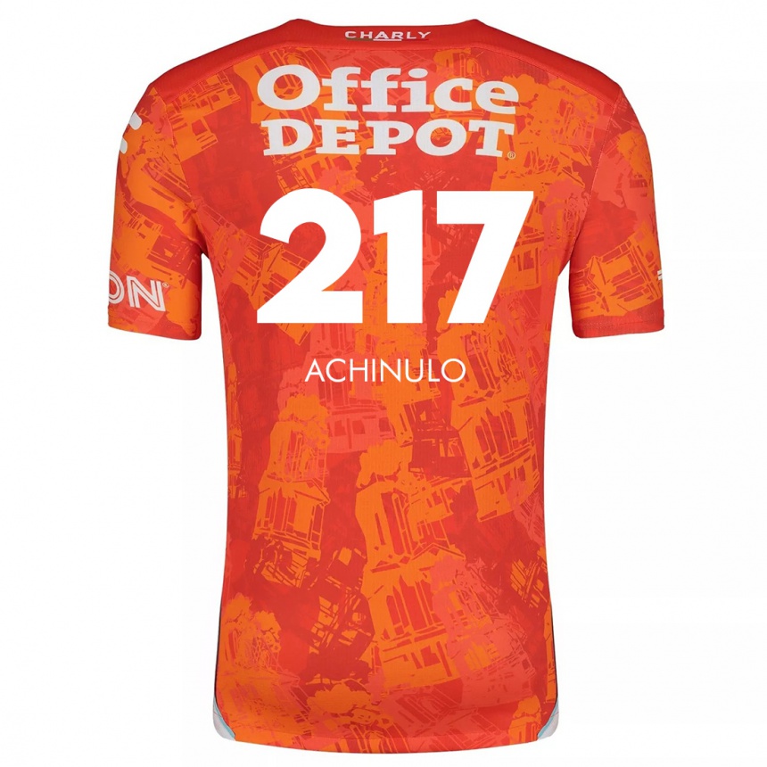 Kids Football Princewill Achinulo #217 Orange White Away Jersey 2024/25 T-Shirt Uk