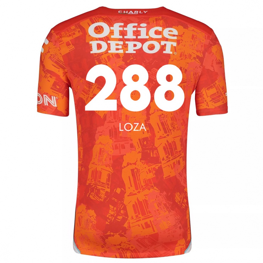 Kids Football Santino Loza #288 Orange White Away Jersey 2024/25 T-Shirt Uk