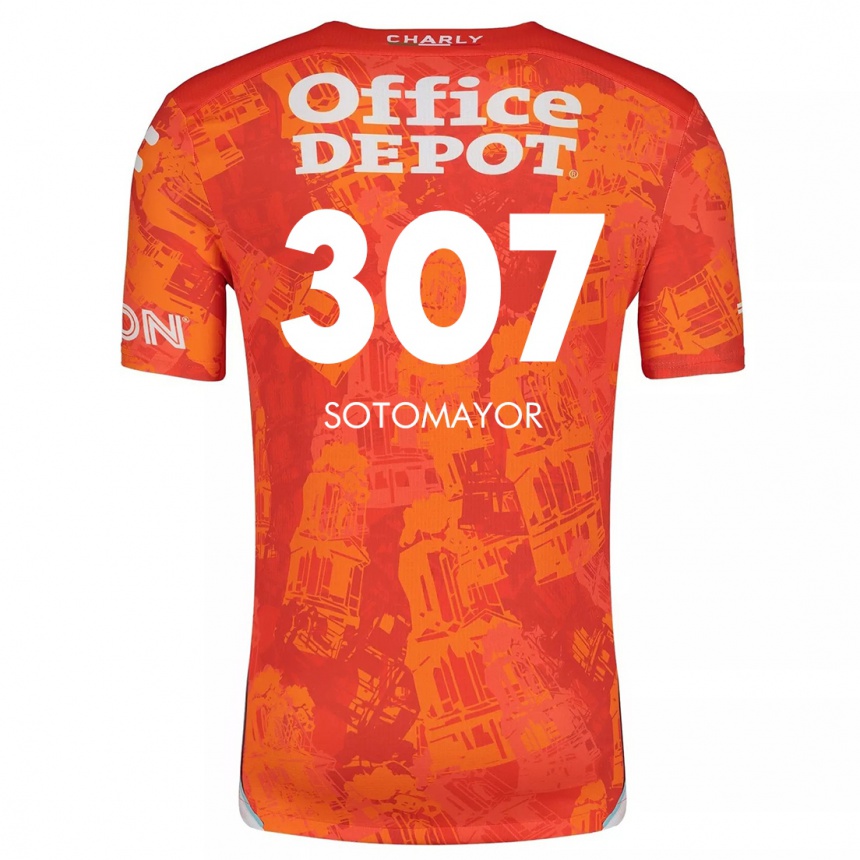 Kids Football Jacob Sotomayor #307 Orange White Away Jersey 2024/25 T-Shirt Uk