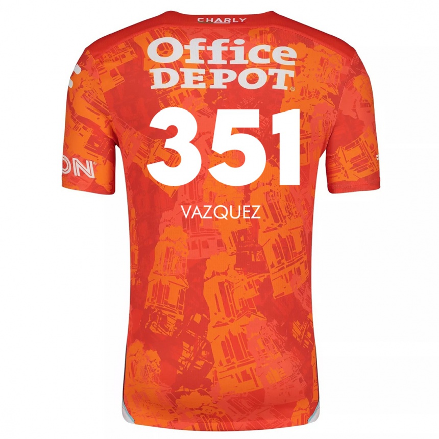 Kids Football Maximo Vázquez #351 Orange White Away Jersey 2024/25 T-Shirt Uk