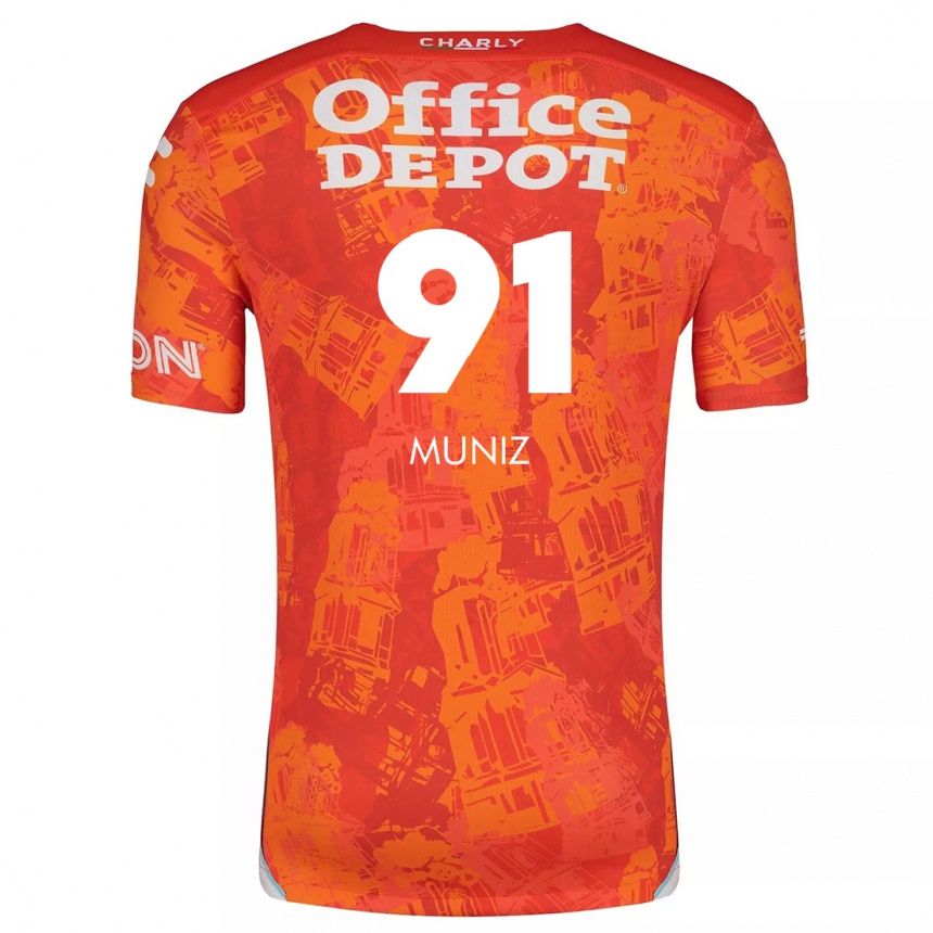 Kids Football Brandon Muñiz #91 Orange White Away Jersey 2024/25 T-Shirt Uk