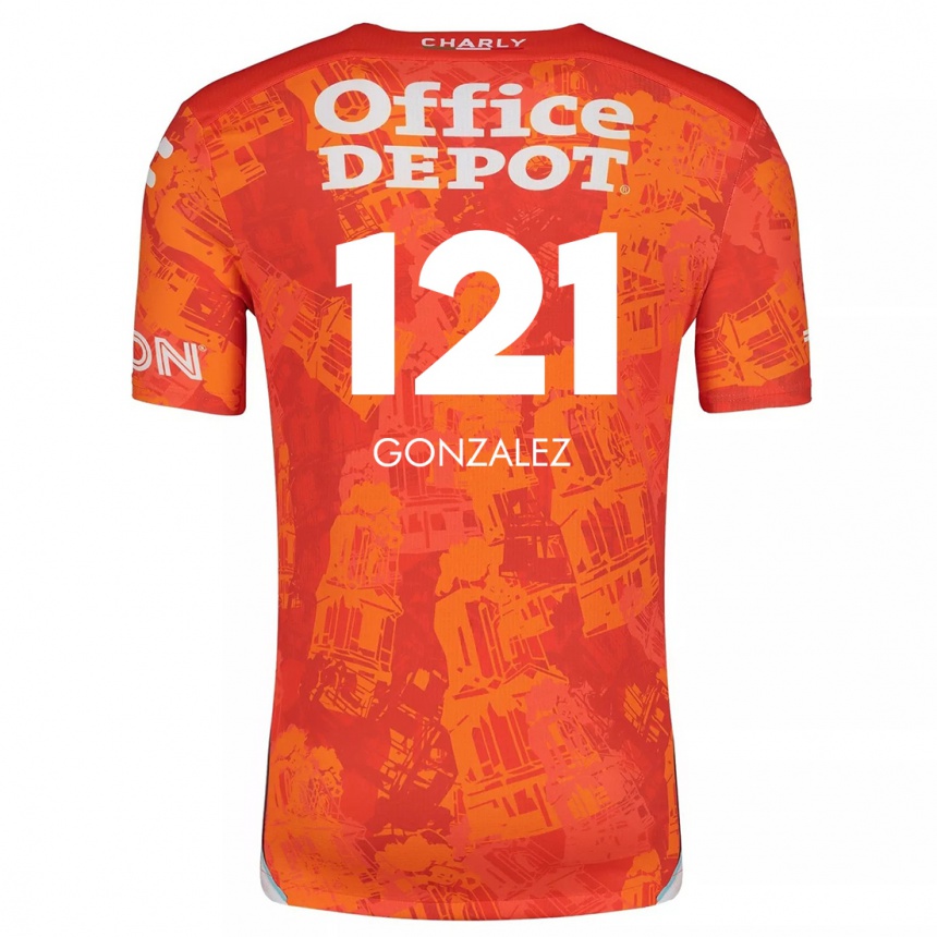 Kids Football Cristian González #121 Orange White Away Jersey 2024/25 T-Shirt Uk