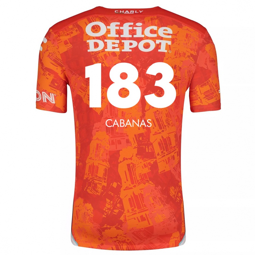 Kids Football Mauricio Cabañas #183 Orange White Away Jersey 2024/25 T-Shirt Uk