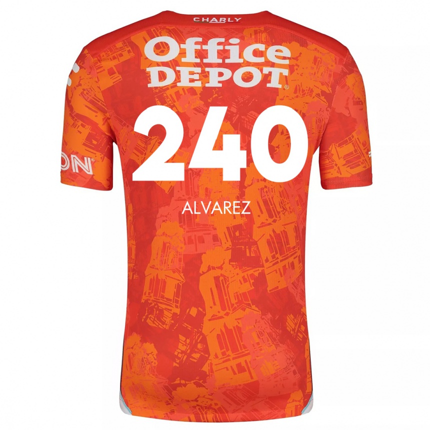 Kids Football Gael Álvarez #240 Orange White Away Jersey 2024/25 T-Shirt Uk