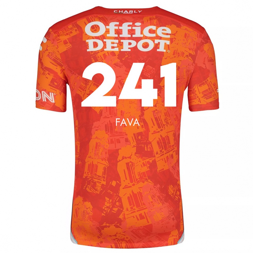 Kids Football Marco Fava #241 Orange White Away Jersey 2024/25 T-Shirt Uk