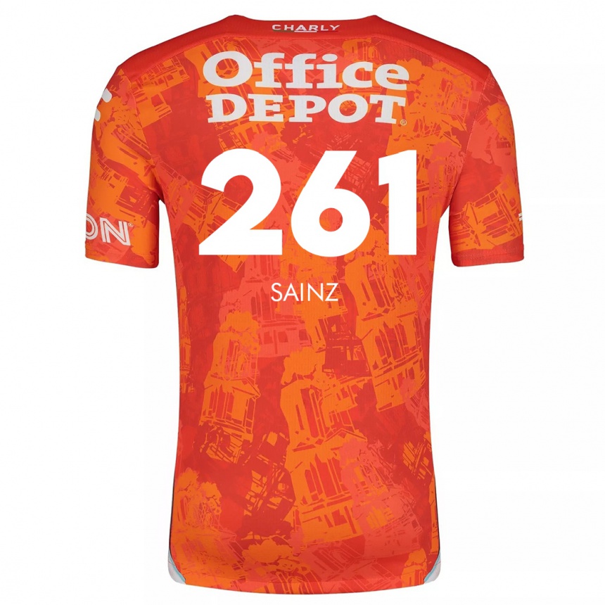 Kids Football Diego Sáinz #261 Orange White Away Jersey 2024/25 T-Shirt Uk