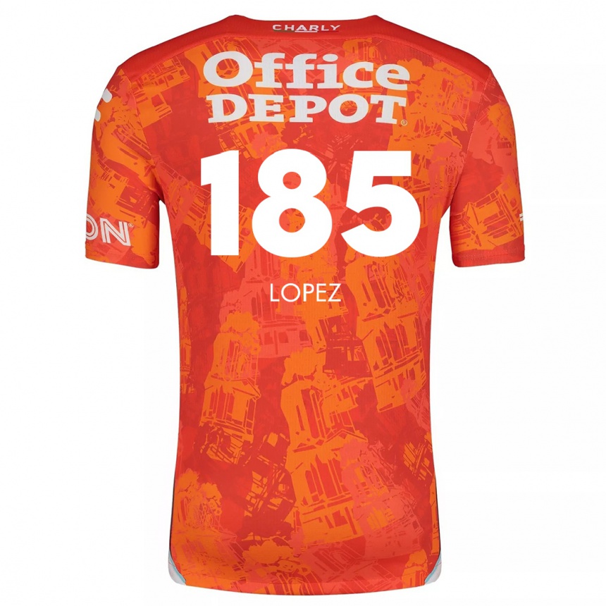 Kids Football René López #185 Orange White Away Jersey 2024/25 T-Shirt Uk