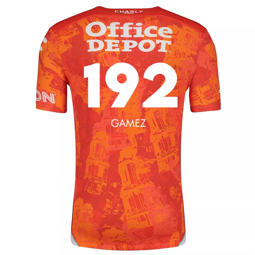 Kids Football Jonathan Gámez #192 Orange White Away Jersey 2024/25 T-Shirt Uk