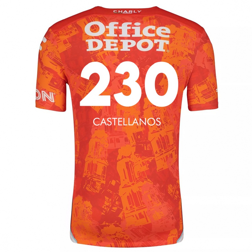 Kids Football Edson Castellanos #230 Orange White Away Jersey 2024/25 T-Shirt Uk