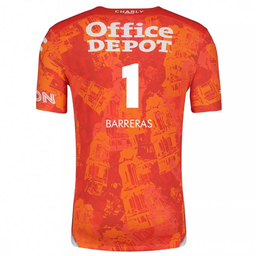 Kids Football Esthefanny Barreras #1 Orange White Away Jersey 2024/25 T-Shirt Uk