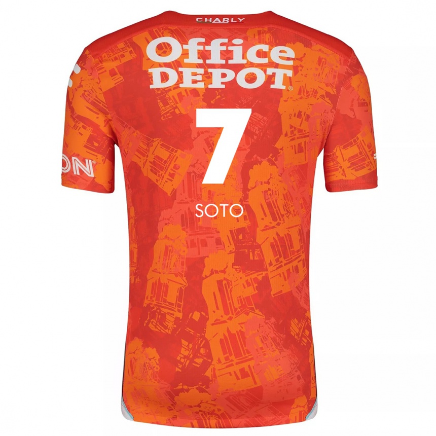 Kids Football Alice Soto #7 Orange White Away Jersey 2024/25 T-Shirt Uk