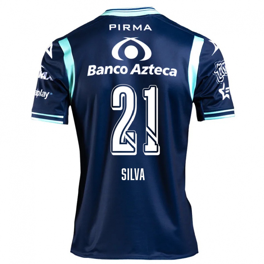 Kids Football Gastón Silva #21 Navy Blue Away Jersey 2024/25 T-Shirt Uk