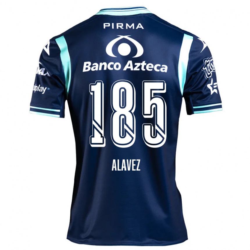 Kids Football Brian Alavez #185 Navy Blue Away Jersey 2024/25 T-Shirt Uk