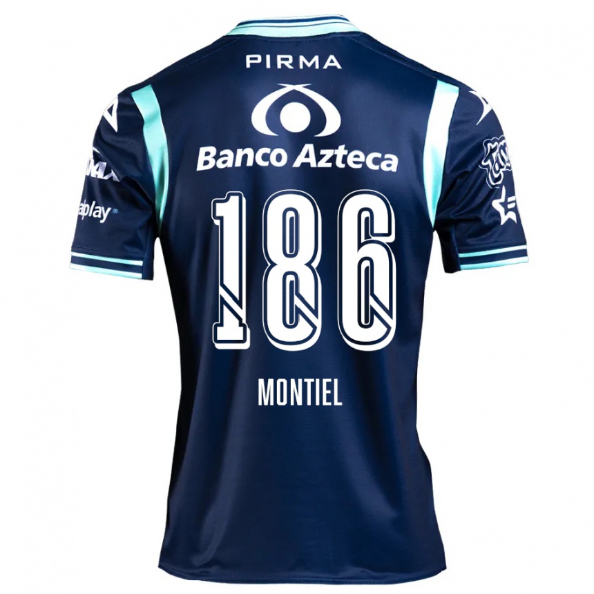 Kids Football Santiago Montiel #186 Navy Blue Away Jersey 2024/25 T-Shirt Uk