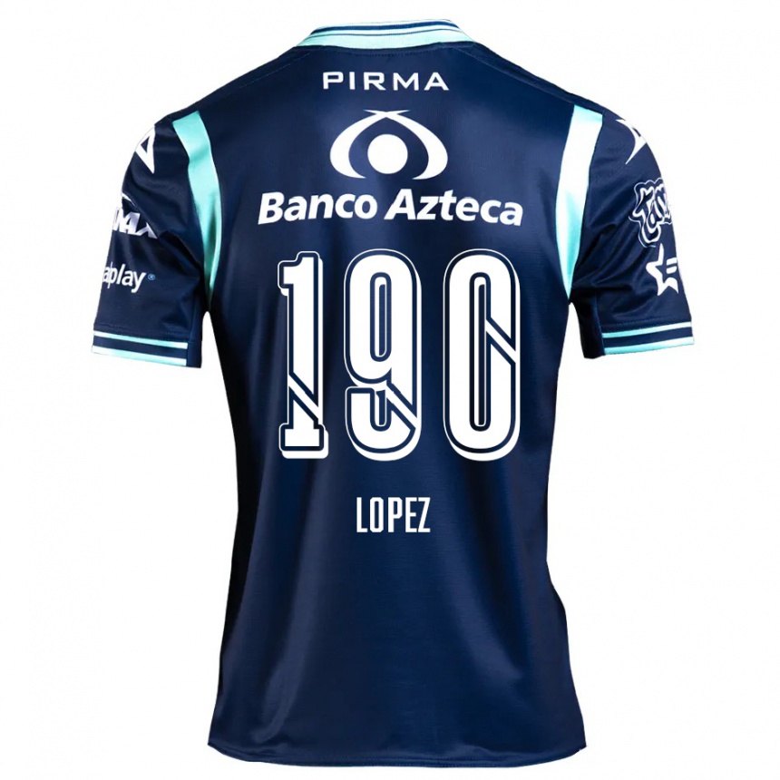 Kids Football Josué López #190 Navy Blue Away Jersey 2024/25 T-Shirt Uk