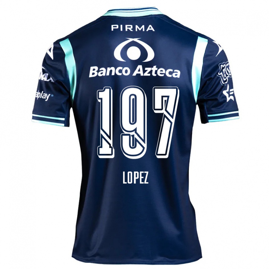 Kids Football Sebastián López #197 Navy Blue Away Jersey 2024/25 T-Shirt Uk