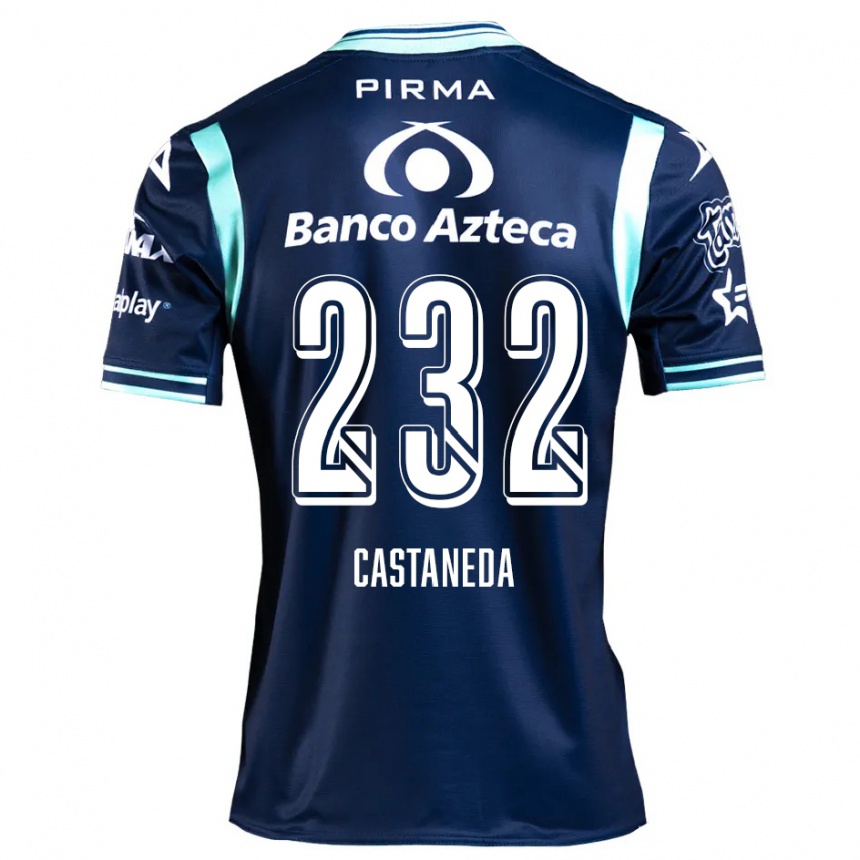 Kids Football Ángel Castañeda #232 Navy Blue Away Jersey 2024/25 T-Shirt Uk