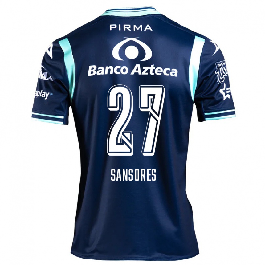 Kids Football Miguel Sansores #27 Navy Blue Away Jersey 2024/25 T-Shirt Uk