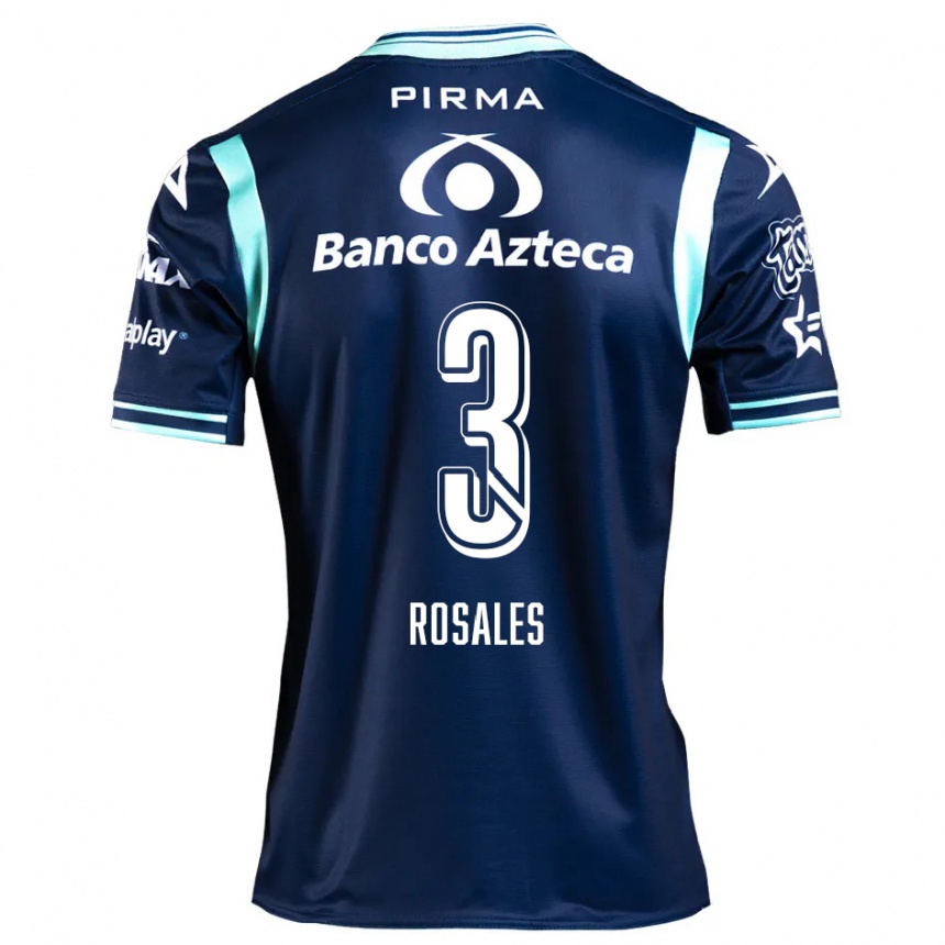 Kids Football Fátima Rosales #3 Navy Blue Away Jersey 2024/25 T-Shirt Uk