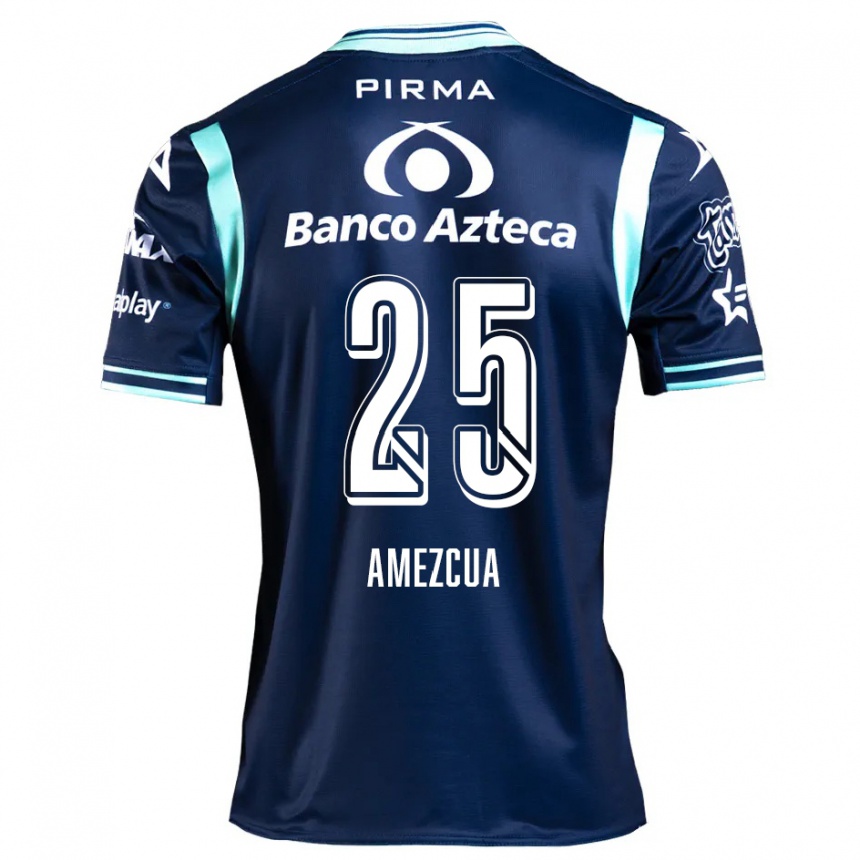 Kids Football Mariana Amezcua #25 Navy Blue Away Jersey 2024/25 T-Shirt Uk