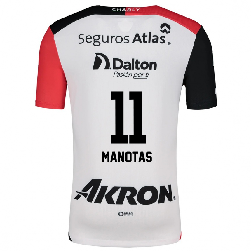 Kids Football Mauro Manotas #11 White Red Black Away Jersey 2024/25 T-Shirt Uk