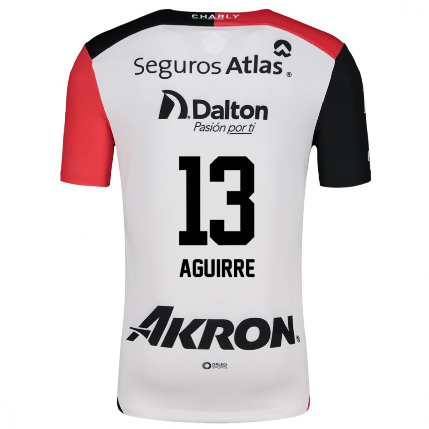 Kids Football Gaddi Aguirre #13 White Red Black Away Jersey 2024/25 T-Shirt Uk