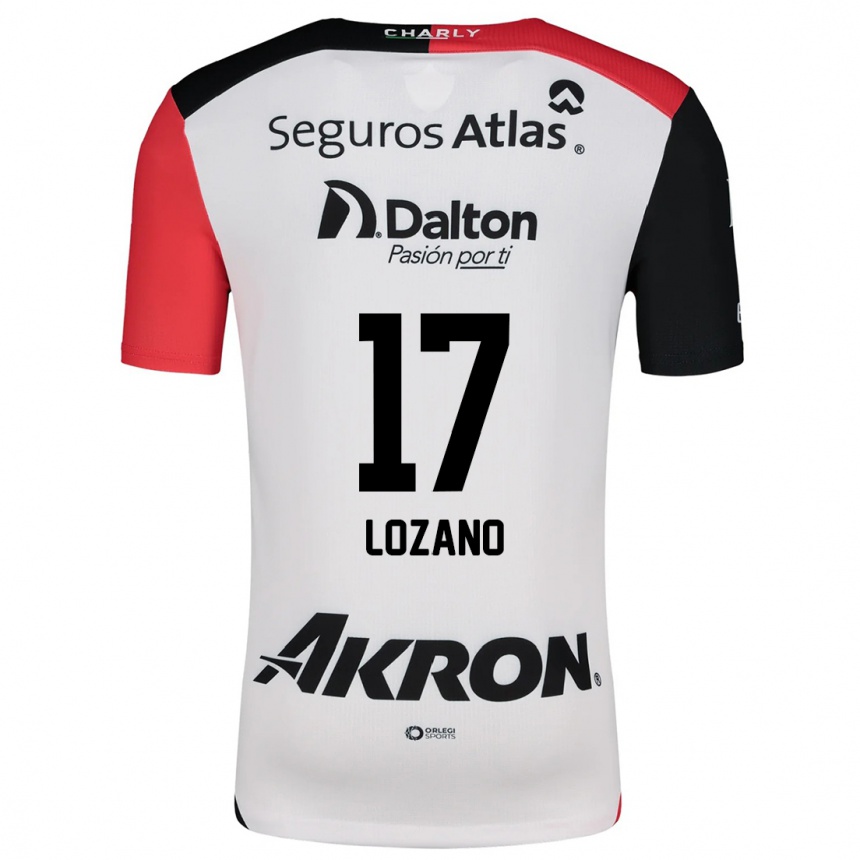 Kids Football José Lozano #17 White Red Black Away Jersey 2024/25 T-Shirt Uk