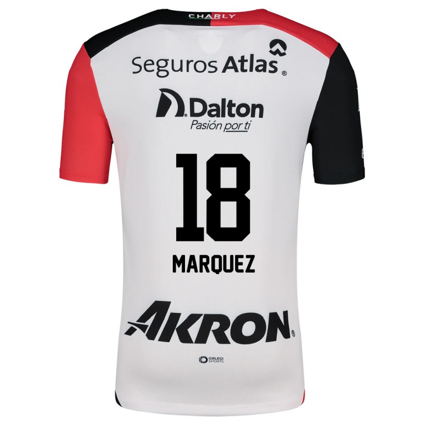 Kids Football Jeremy Márquez #18 White Red Black Away Jersey 2024/25 T-Shirt Uk