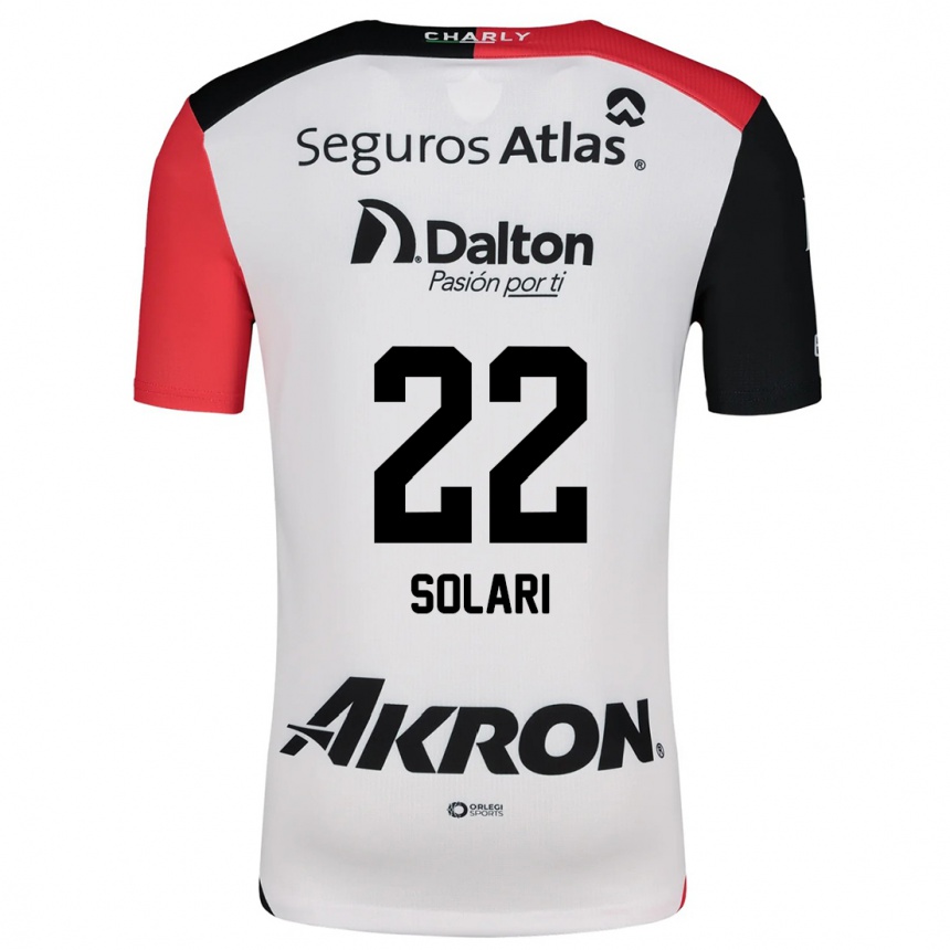 Kids Football Augusto Solari #22 White Red Black Away Jersey 2024/25 T-Shirt Uk