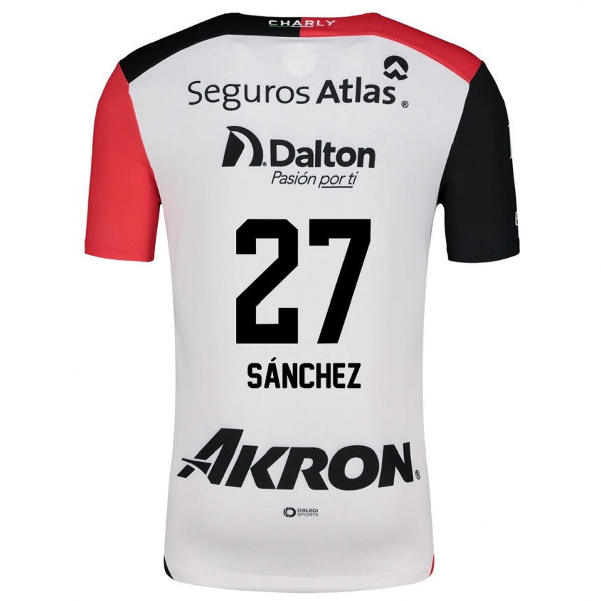 Kids Football Antonio Sánchez #27 White Red Black Away Jersey 2024/25 T-Shirt Uk