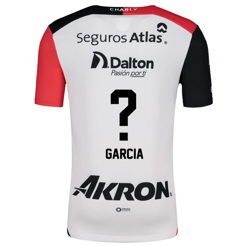 Kids Football Ángel García #0 White Red Black Away Jersey 2024/25 T-Shirt Uk