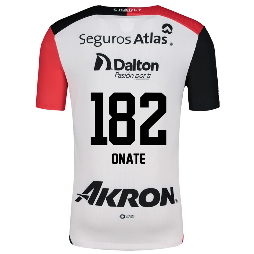 Kids Football Axel Oñate #182 White Red Black Away Jersey 2024/25 T-Shirt Uk