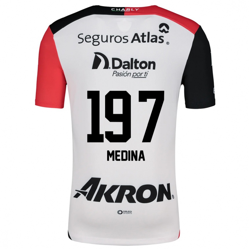 Kids Football Héctor Medina #197 White Red Black Away Jersey 2024/25 T-Shirt Uk