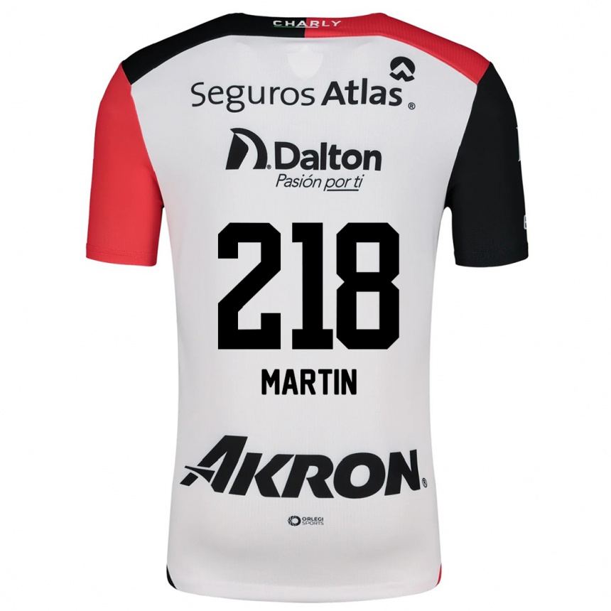 Kids Football Jorge San Martín #218 White Red Black Away Jersey 2024/25 T-Shirt Uk