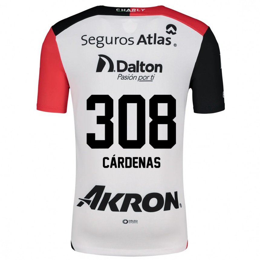 Kids Football Rodrigo Cárdenas #308 White Red Black Away Jersey 2024/25 T-Shirt Uk