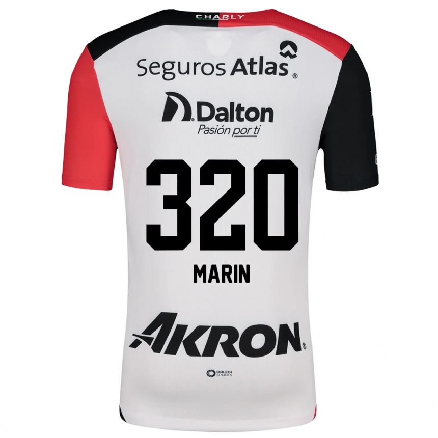 Kids Football Donato Marín #320 White Red Black Away Jersey 2024/25 T-Shirt Uk