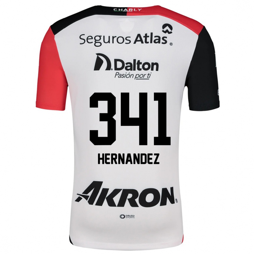 Kids Football Leonardo Hernández #341 White Red Black Away Jersey 2024/25 T-Shirt Uk