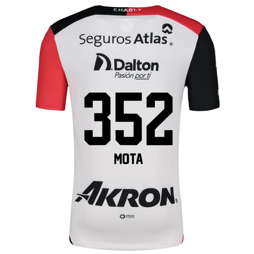 Kids Football Noé Mota #352 White Red Black Away Jersey 2024/25 T-Shirt Uk