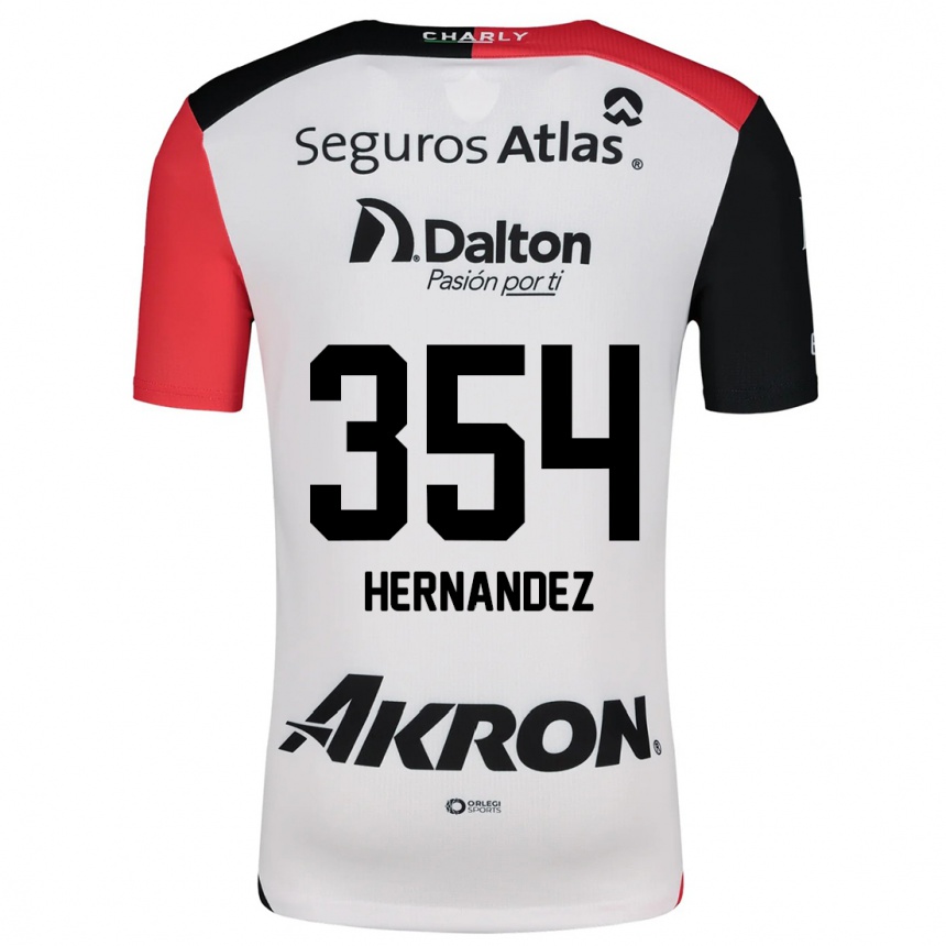 Kids Football Daniel Hernández #354 White Red Black Away Jersey 2024/25 T-Shirt Uk