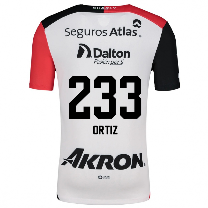 Kids Football Brandon Ortiz #233 White Red Black Away Jersey 2024/25 T-Shirt Uk