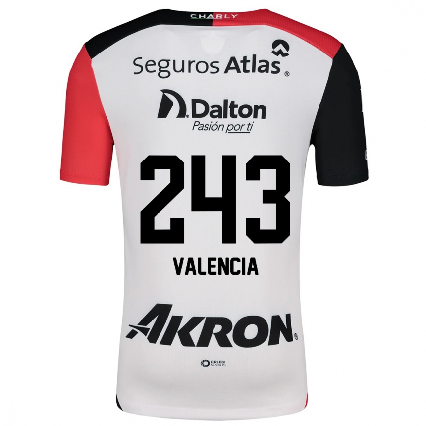 Kids Football Luis Valencia #243 White Red Black Away Jersey 2024/25 T-Shirt Uk